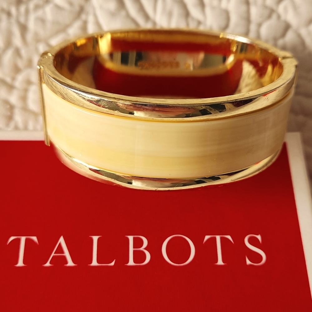 Talbots ivory and gold cuff bracelet